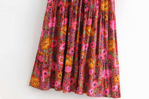Floral print,Bohemian Maxi sundress,Boho dress