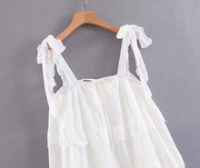 Load image into Gallery viewer, White Ruffles,Bohemian Dresses,  Boho Maxi Sundress
