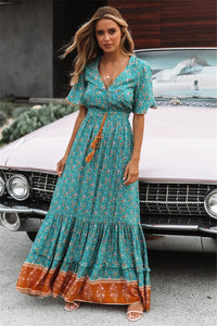 Maxi Dress, Boho Sundress,Floral print