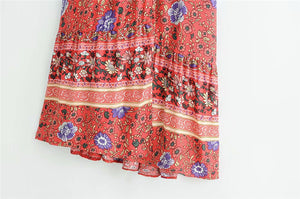 Floral print ,Bohemian maxi sundress,Boho dress