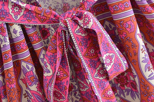 Pink Floral Print ,Boho  kimono,bohemian robe Kimono