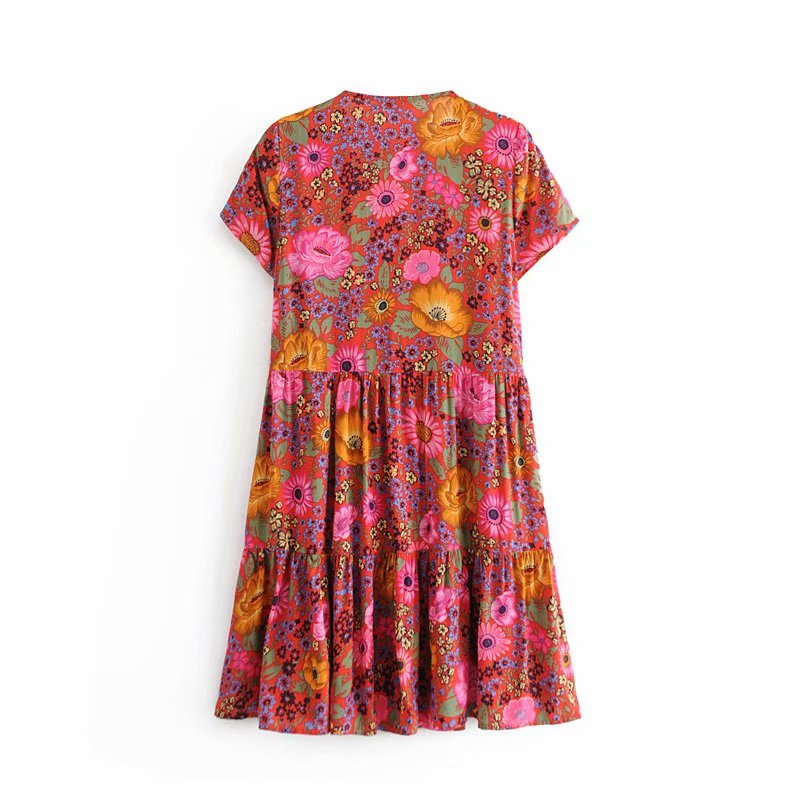 Little Boho Red Floral DressPostpartum Dressing — Live Love Blank