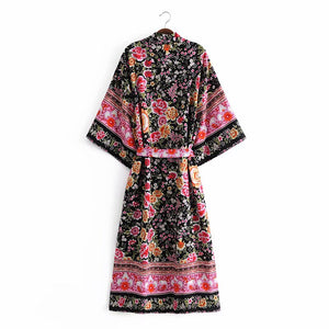 Floral Print ,boho Kimono ,Boho Maxi Robe