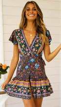 Load image into Gallery viewer, Wrap Mini Dress, Boho Sundress,Floral Print
