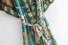 Load image into Gallery viewer, Boho Kimono,Bikini Cover-ups,Peacock Print
