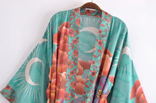 Load image into Gallery viewer, Star And Moon  ,Bohemian  kimono, Boho Cover-ups
