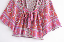 Load image into Gallery viewer, Pink Floral Print ,Boho  kimono,bohemian robe Kimono
