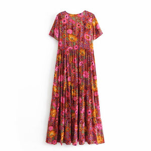 Floral print,Bohemian Maxi sundress,Boho dress
