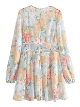 Load image into Gallery viewer, Floral Print Chiffon,  Bohemian Dress,  Sexy  Boho Mini Dresses
