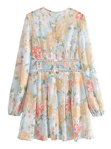 Floral Print Chiffon,  Bohemian Dress,  Sexy  Boho Mini Dresses