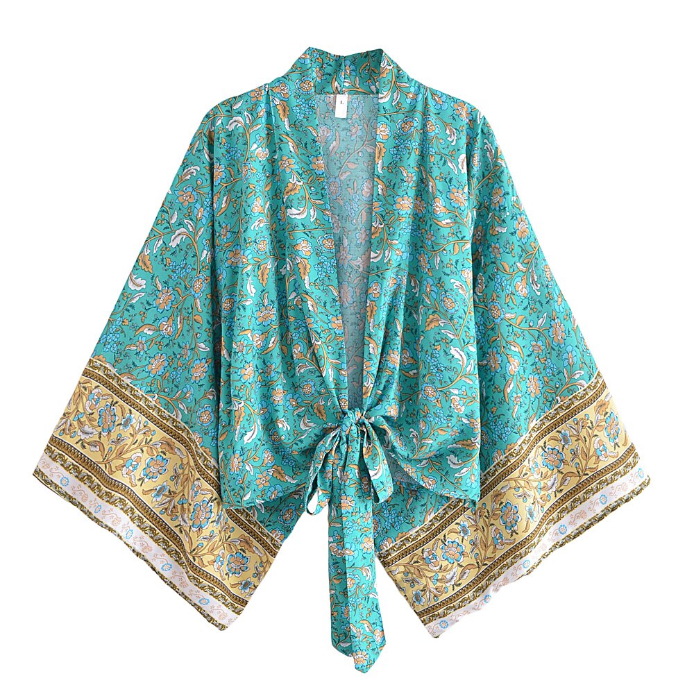 Boho Kimono ,Short Robe ,Bikini Cover Ups