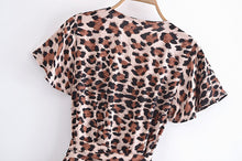 Load image into Gallery viewer, Leopard Print, Beach Mini Dress ,Boho Dresses
