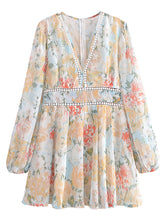 Load image into Gallery viewer, Floral Print Chiffon,  Bohemian Dress,  Sexy  Boho Mini Dresses
