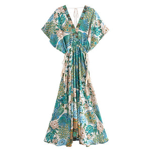 Boho Maxi Dresses, Bohemian Dress, Peacock Floral