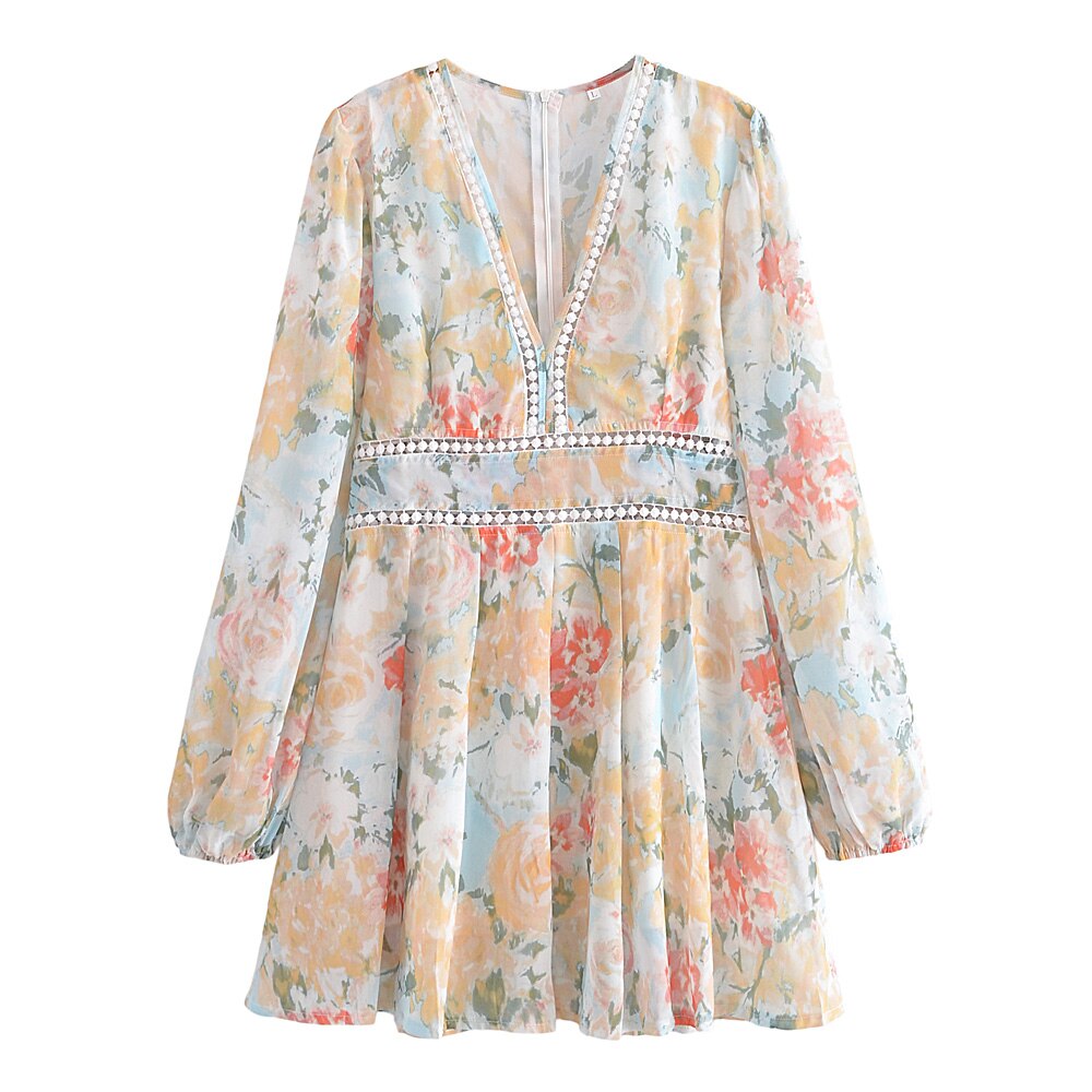 Floral Print Chiffon,  Bohemian Dress,  Sexy  Boho Mini Dresses