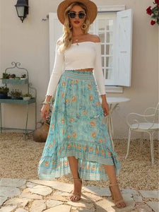 Beach Bohemian Skirts,Maxi  A-Line Boho Skirt