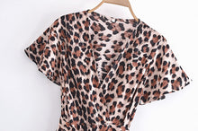 Load image into Gallery viewer, Leopard Print, Beach Mini Dress ,Boho Dresses
